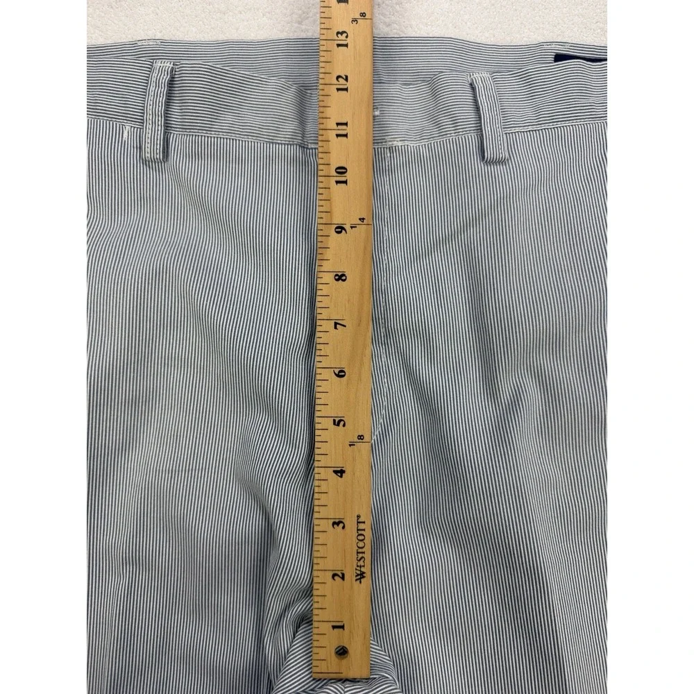 Polo Ralph Lauren Pants‎ Mens 36W 34L Blue White Stripe Seersucker Bleecker